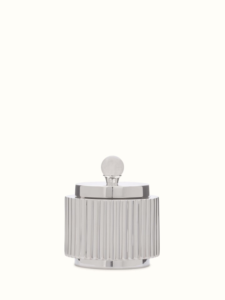Back view of Silver Water Reed Tea Set (3 Pcs), showcasing the overall design and polished finish of the tea set in silver water reed.