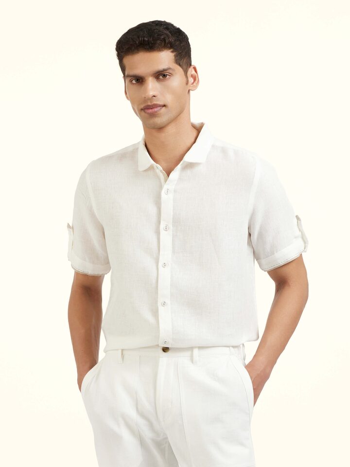 angled view of cotton handloom elasticated lounge pants