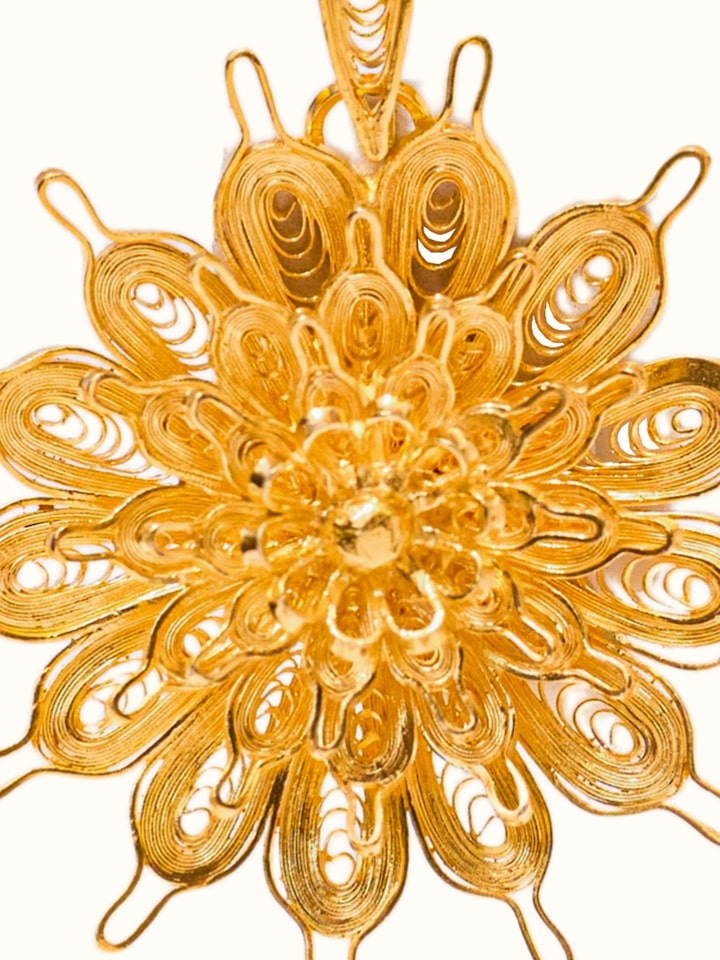 Detail view of Silver Smithing Pendant highlighting the stone setting and metalwork detail