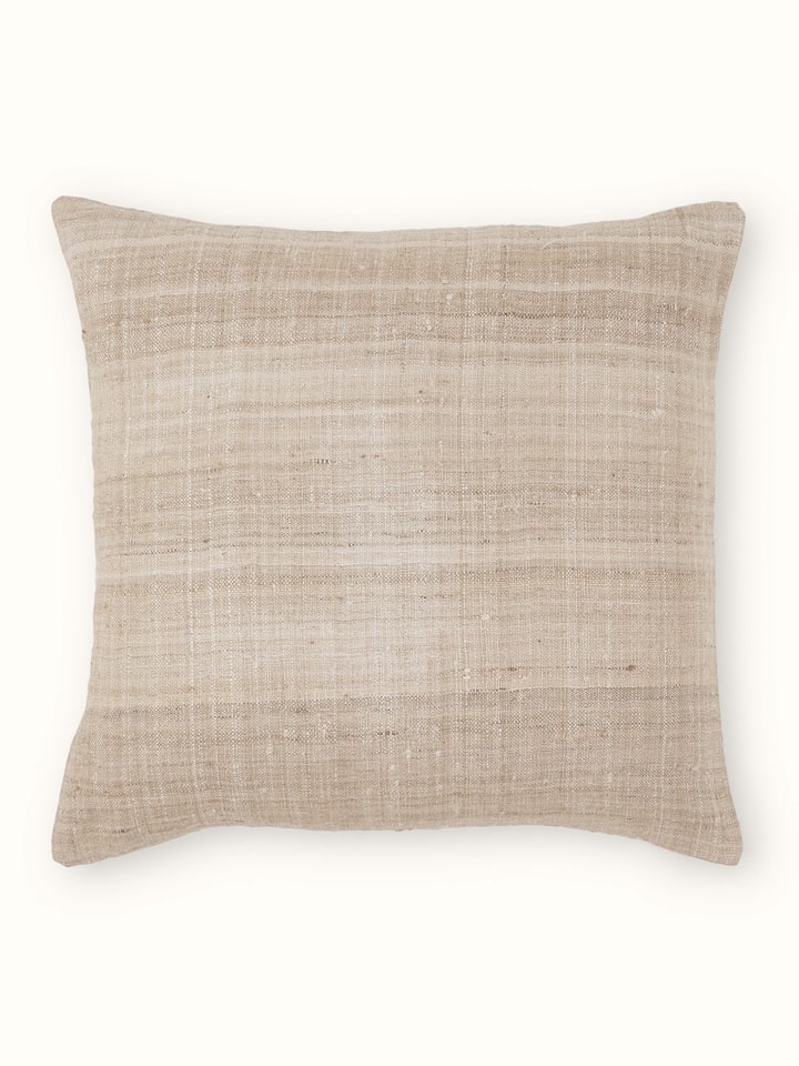 Ujjwal Light Brown Dharana Silk Slub Handloom Cushion Cover