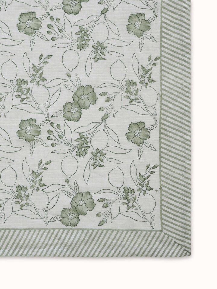 Angled detail shot showcasing the natural folds and rich colors of the fabric