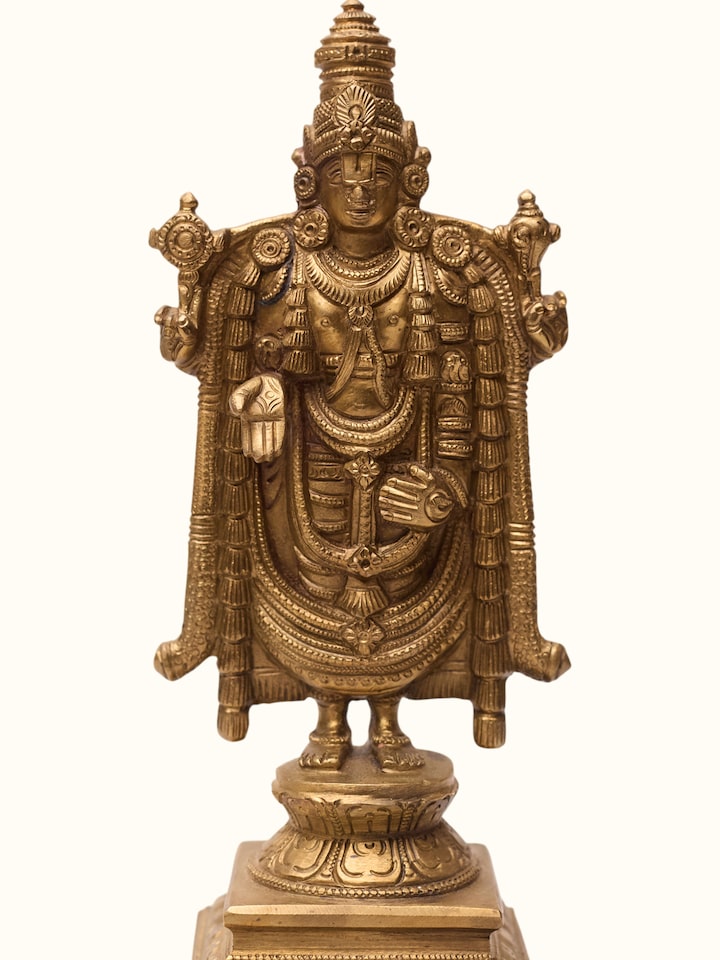 Front detail view of the Brass Balaji Standing Idol