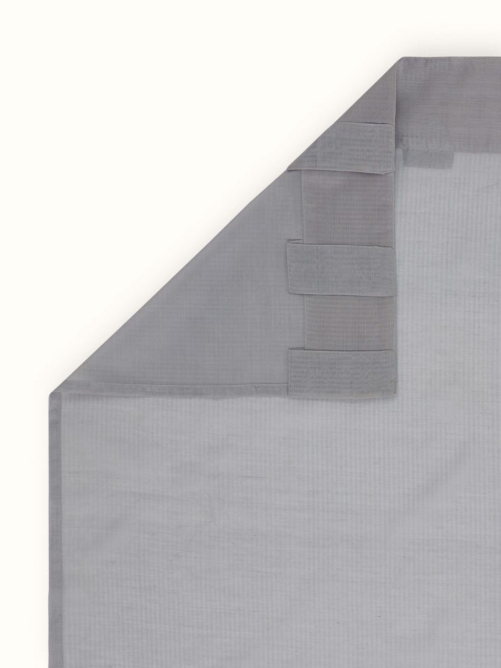Back view of Pragya Curtain revealing structured pleats and stitching