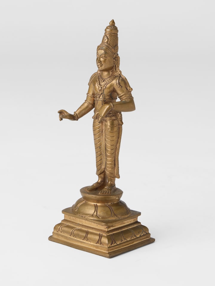 Angled view of the Bronze Cast Rajagopala Idol