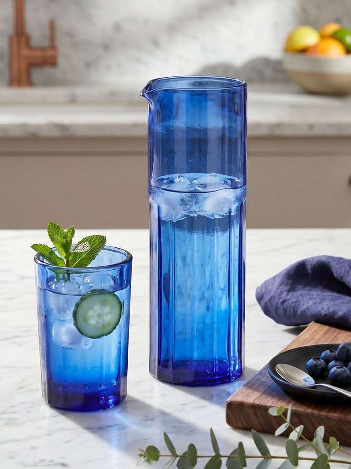 Side view of the Glass & Jug Set (2 Pcs)