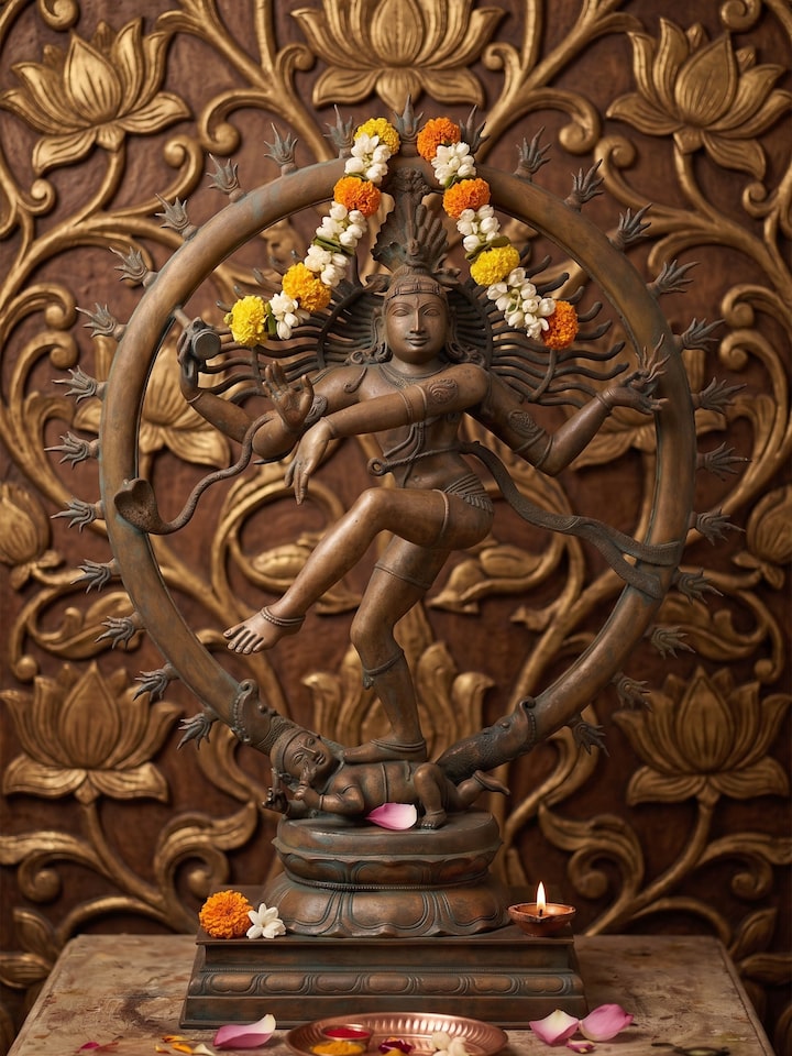 Side view of the Graceful Nataraja Bronze Casting Idol