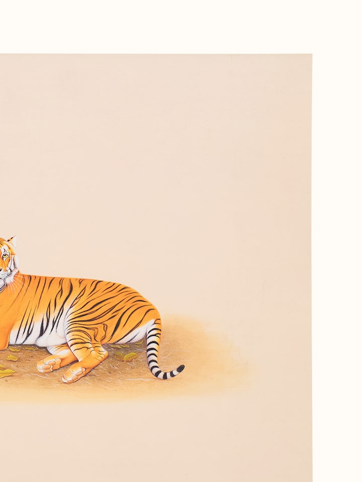 Detail view of the Tiger Miniature Painting