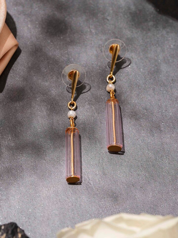 Silver Flame Glass Drop Earrings