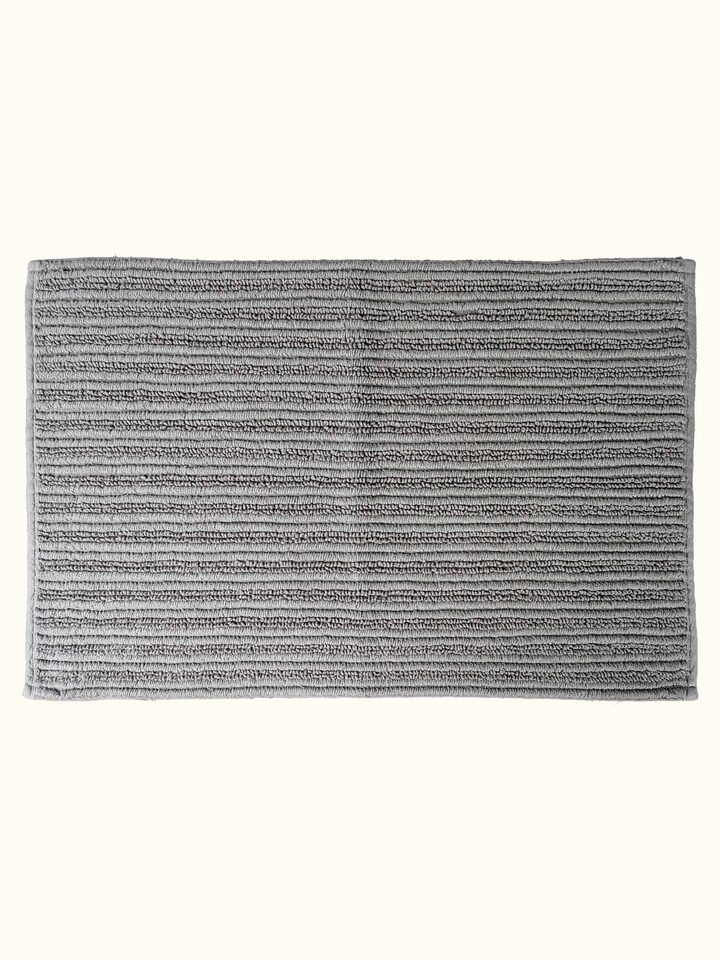 Nityam Vertical Stripes Grey Bath Mat