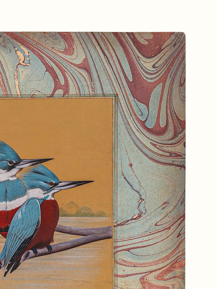 Left-side view of the Pair of Kingfisher Miniature Painting