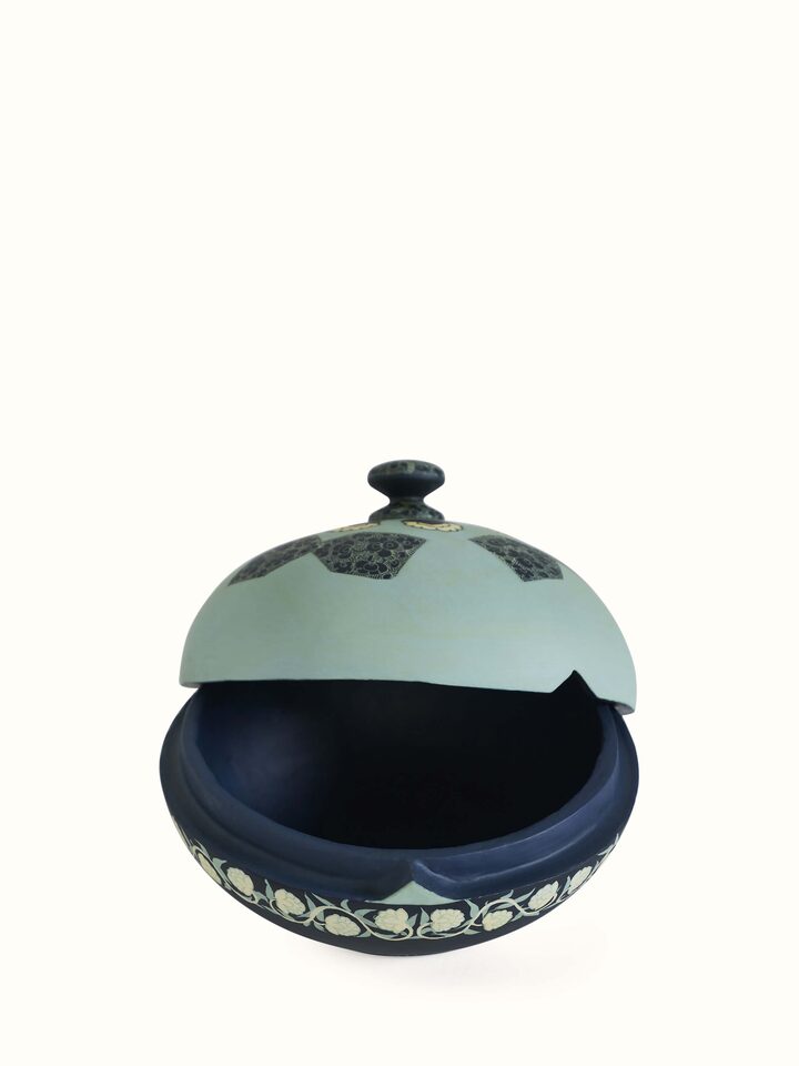 Top view of Papier-mache Decorative Container Multicolor