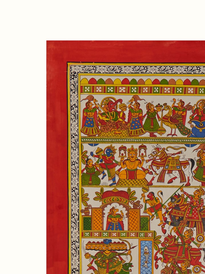 close-up view of phad painting wall art texture