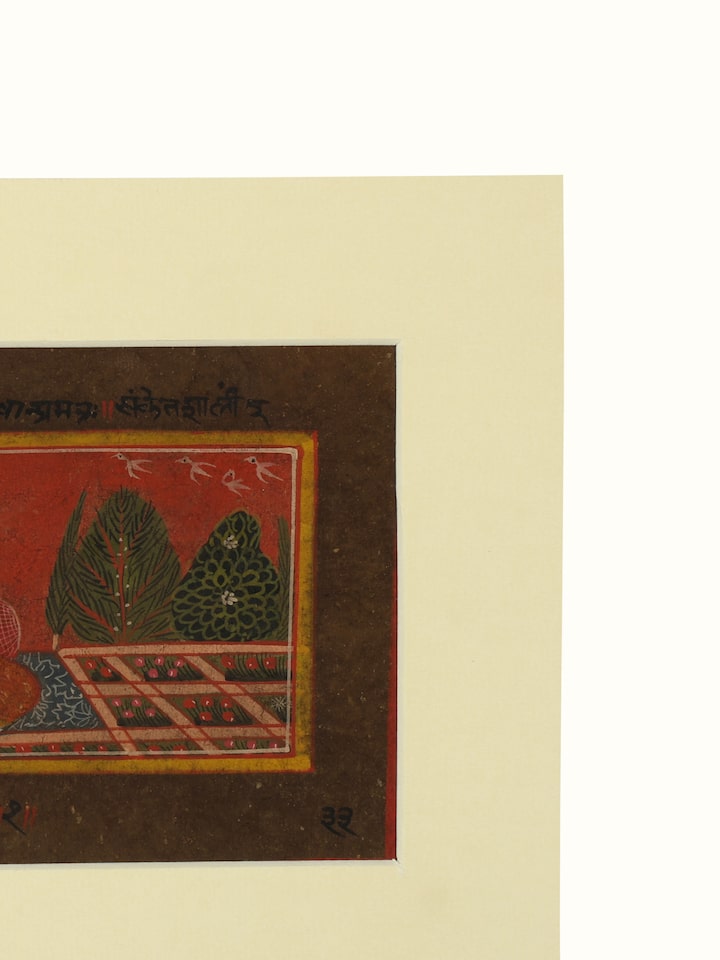 Angled view of the Milan Pichwai Painting