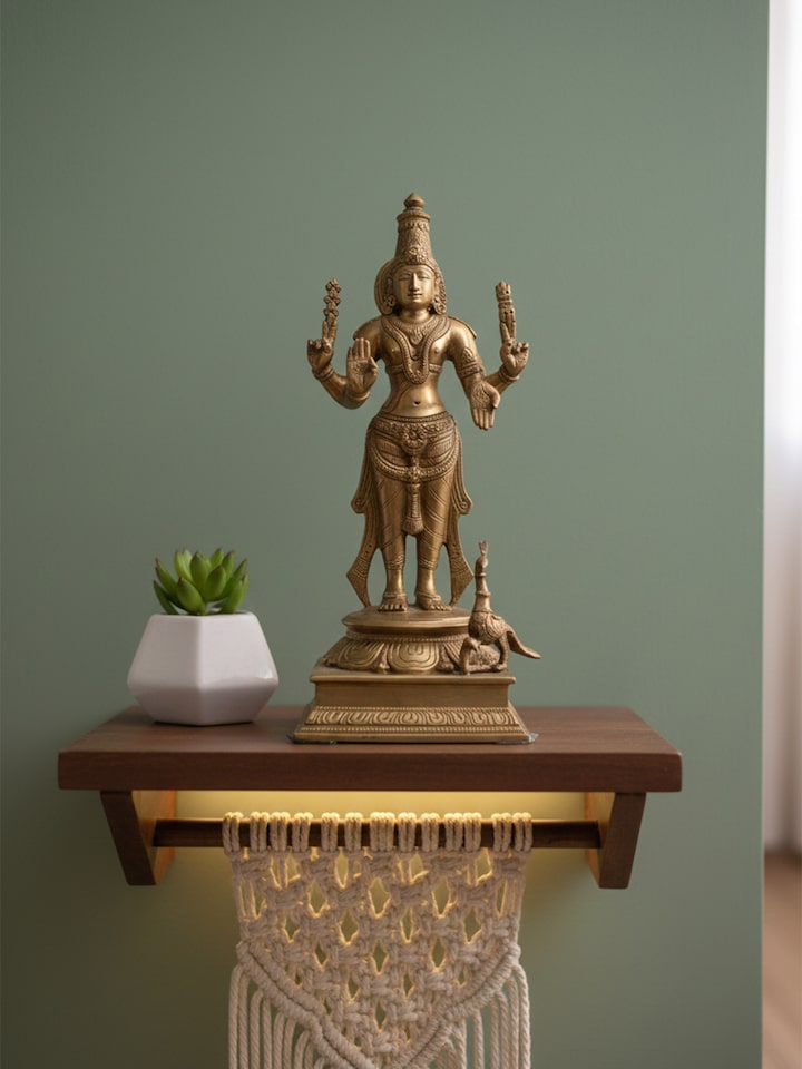 Left-side view of the Bronze Cast Chennakeshava Idol