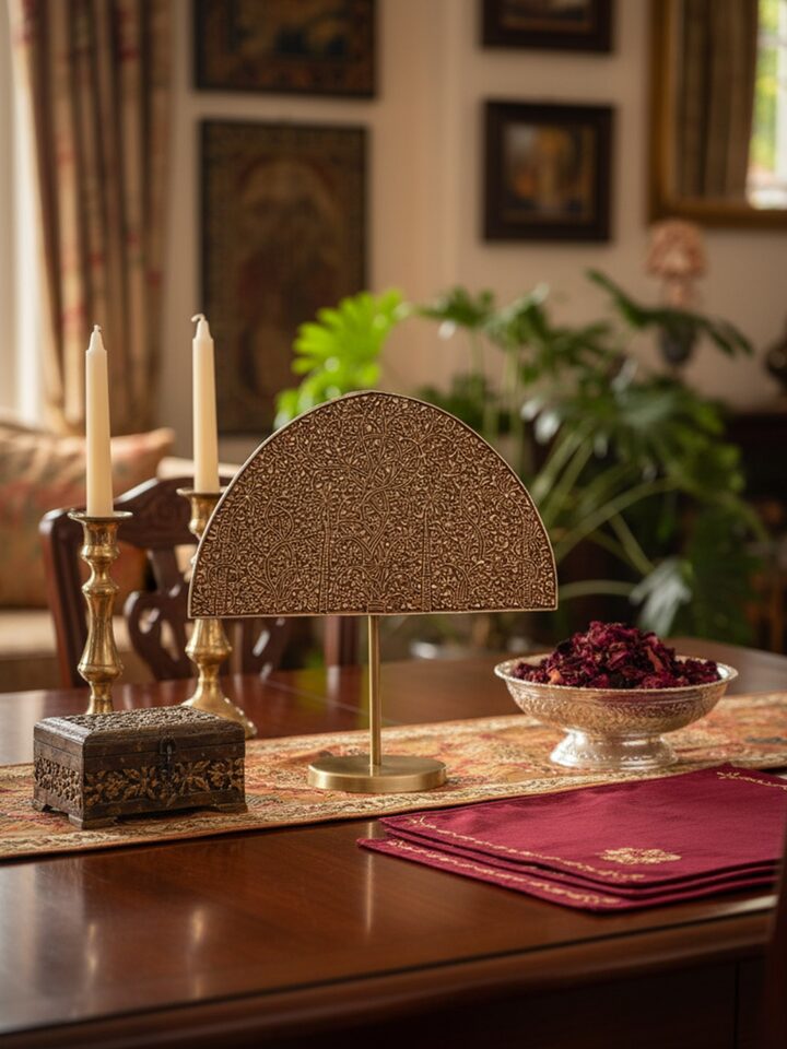 Lifestyle view of Sheesham Wood Carved Wooden Block