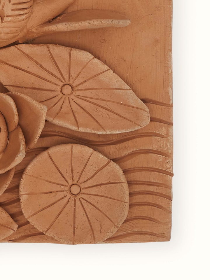Natural Lotus Plate Terracotta Sculpture