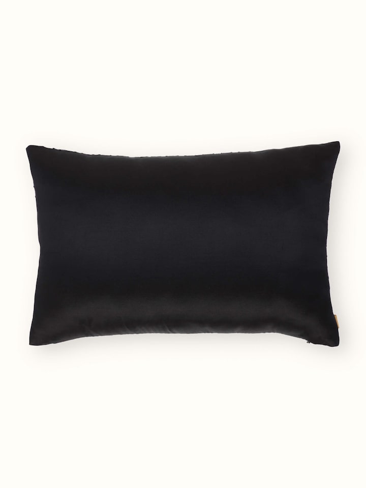 Rambagh Grey Geometric Cotton Blend Sanganeri Hand Block Printed Cushion Cover