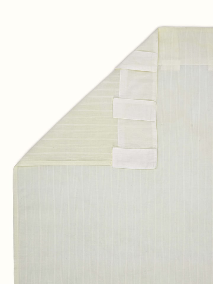Kapasa Off-white Stripe Handloom Cotton Curtain (7 Ft)