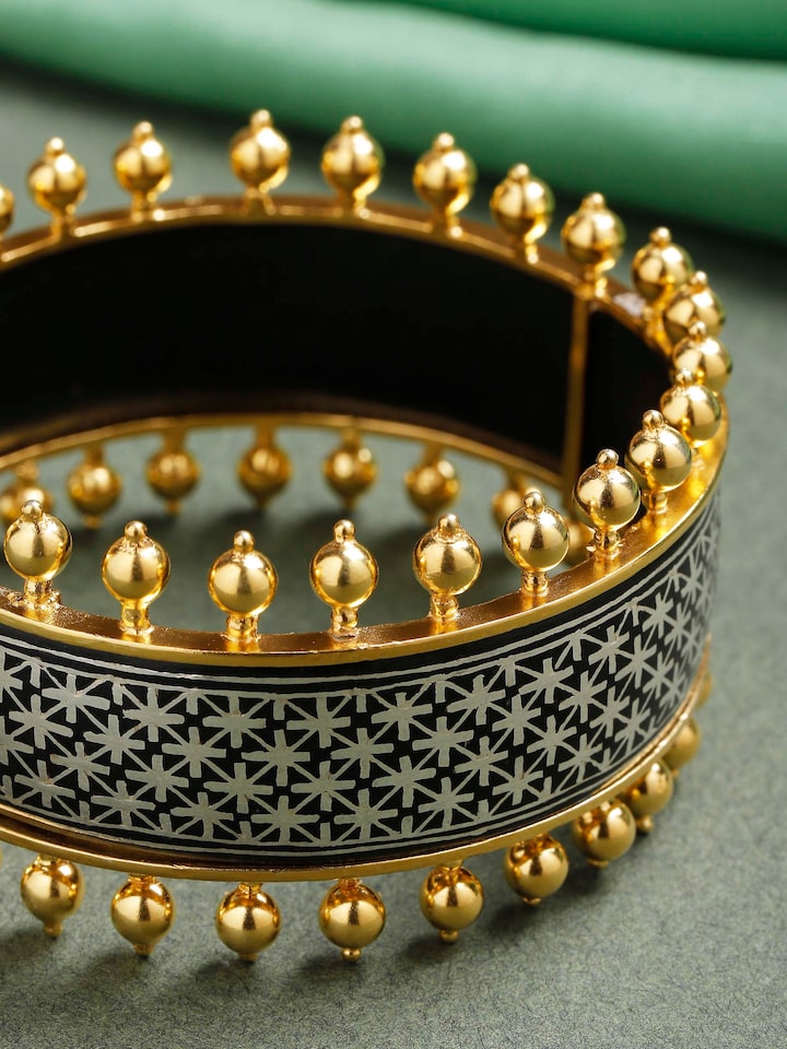 Detail shot of Bidri Silver Bangle