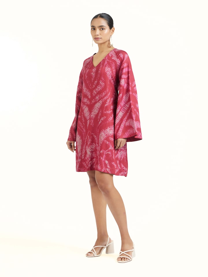 Side view showing drape and silhouette