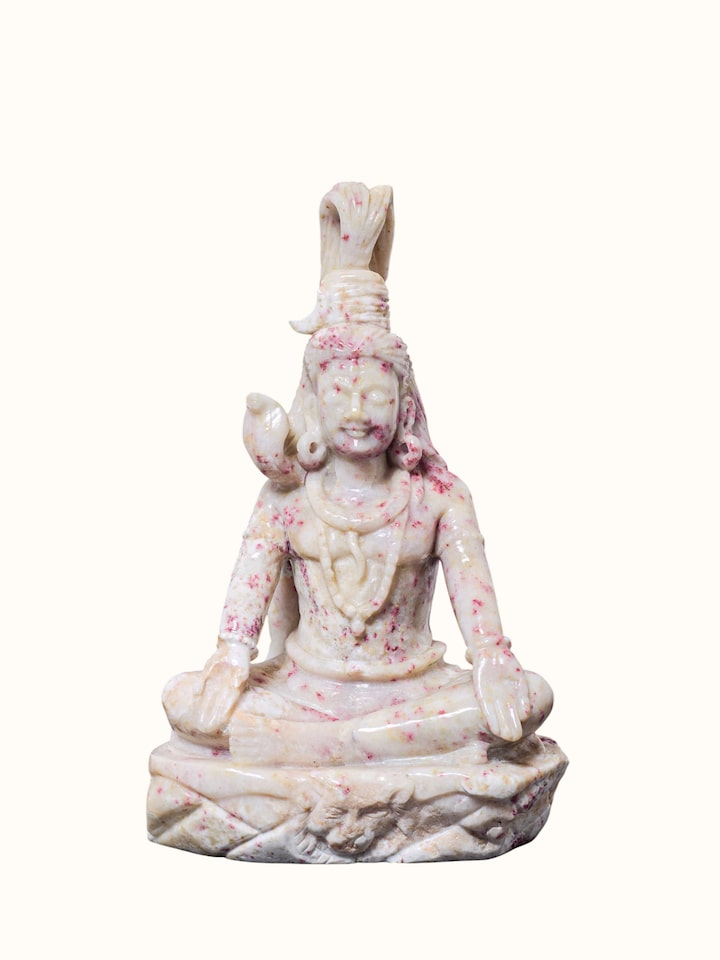 Front view of the Stone Carved Lord Shiva Idol