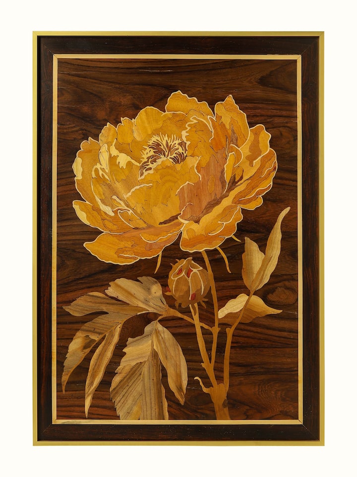 Front view of the Flower Mysore Rosewood Inlay