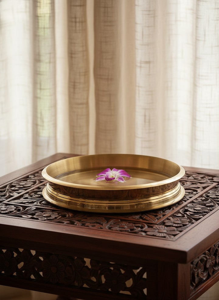 Lifestyle view of Traditional Brass Urli