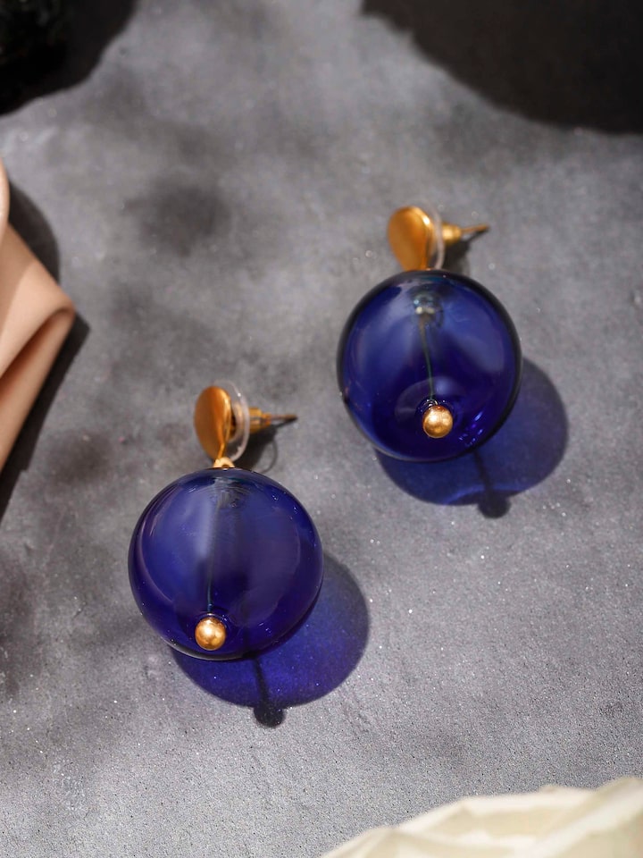Silver Flame Glass Drop Earrings