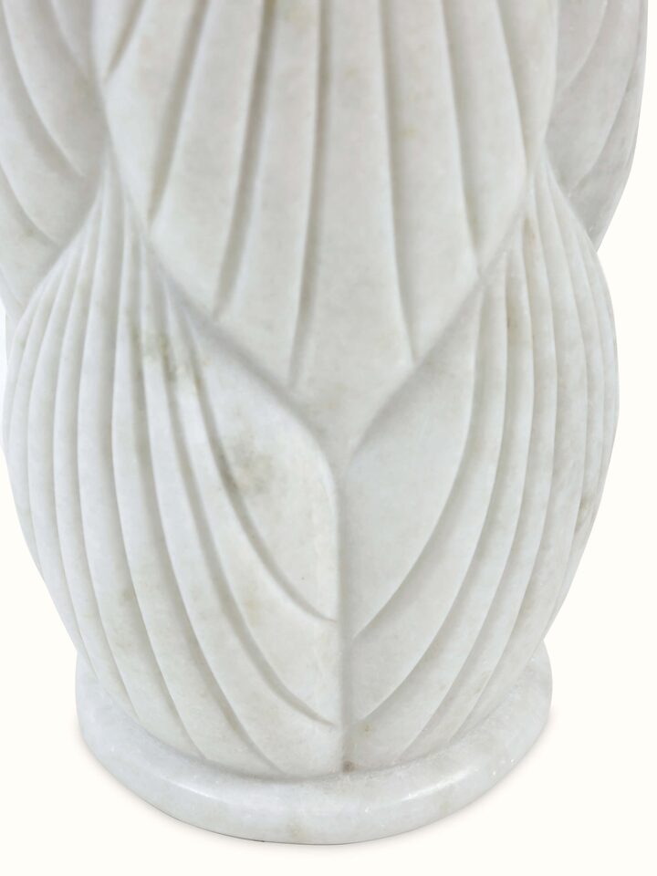 Another detail close-up of marble carving floor vase texture