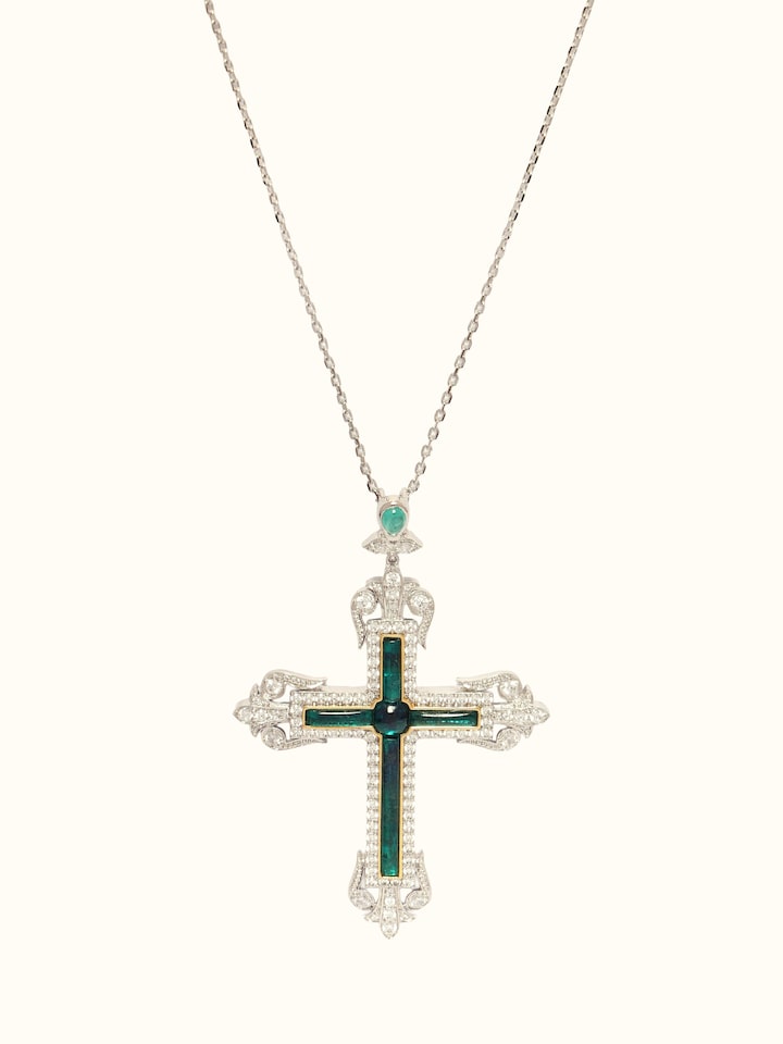 Front view of Silver Smithing Pendant showing the complete piece and design