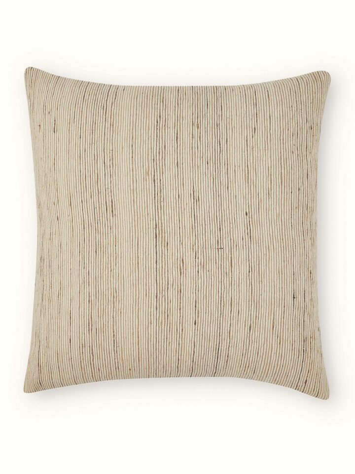 Ujjwal Light Brown Silk Bhagalpur Handloom Cushion Cover