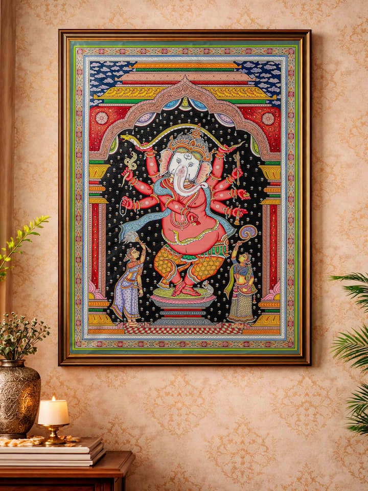 Left-side view of the Ganesha Pattachitra Painting