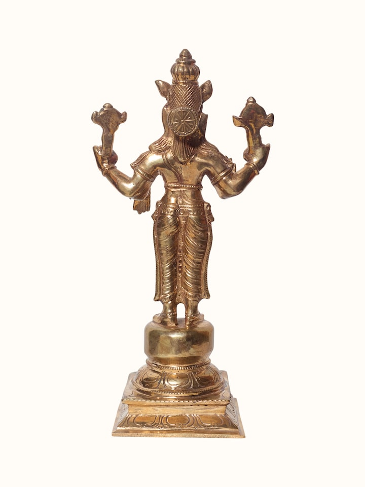 Handcrafted detail of the Bronze Cast Dasavatar Idol