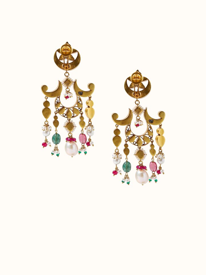 Back view of Silver Smithing Drop Earrings showing the back and clasp detail