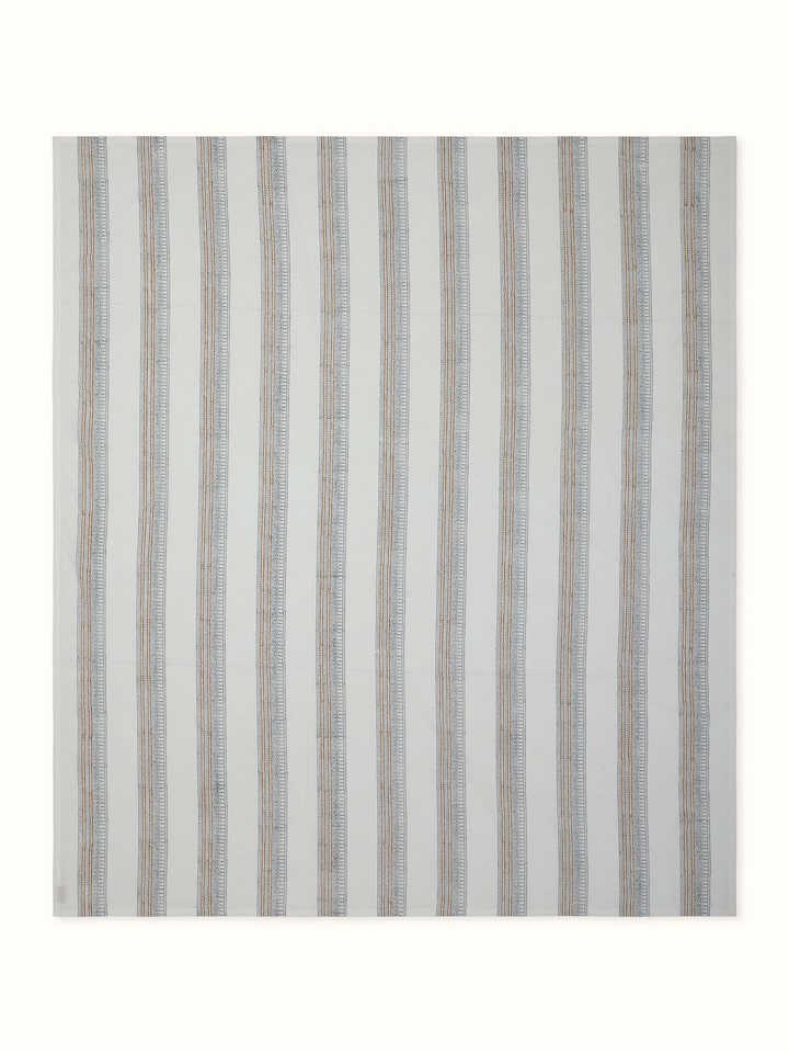 Orion Cotton Sanganeri Hand Block Print Stripe Queen-size Bedsheet Set