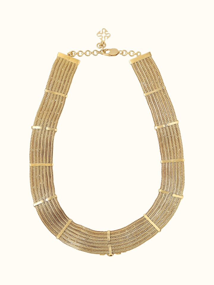 Back view of Silver Smithing Collar Necklace showing the back and clasp detail