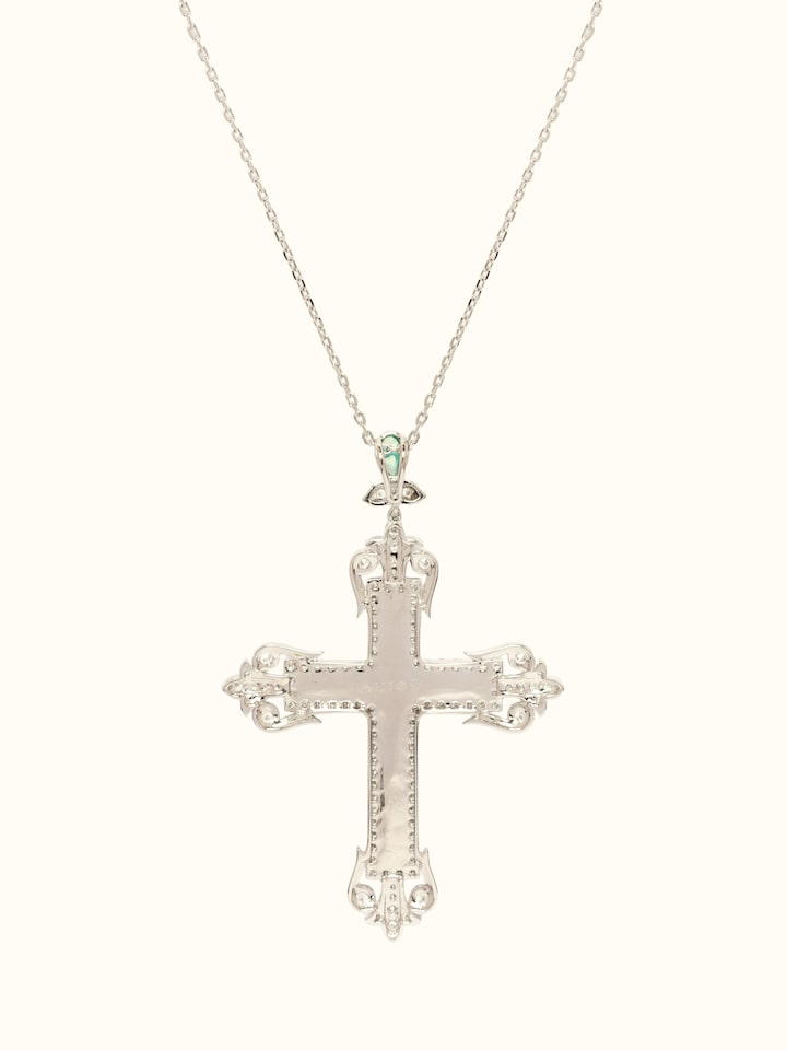 Back view of Silver Smithing Pendant showing the back and clasp detail