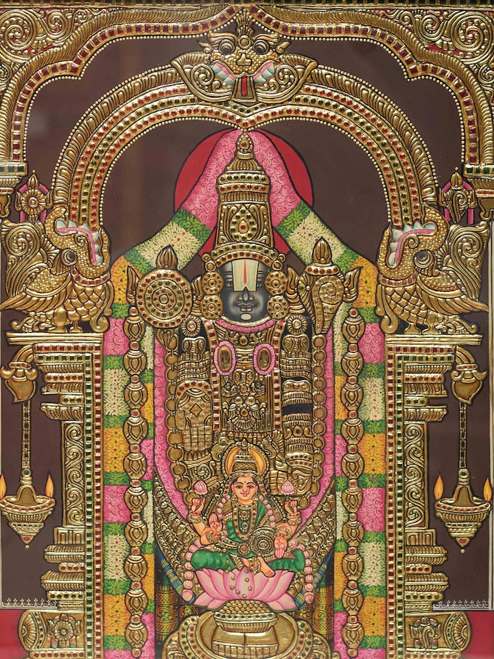 Angled view of the Balaji Lakshmi Thanjavur Painting