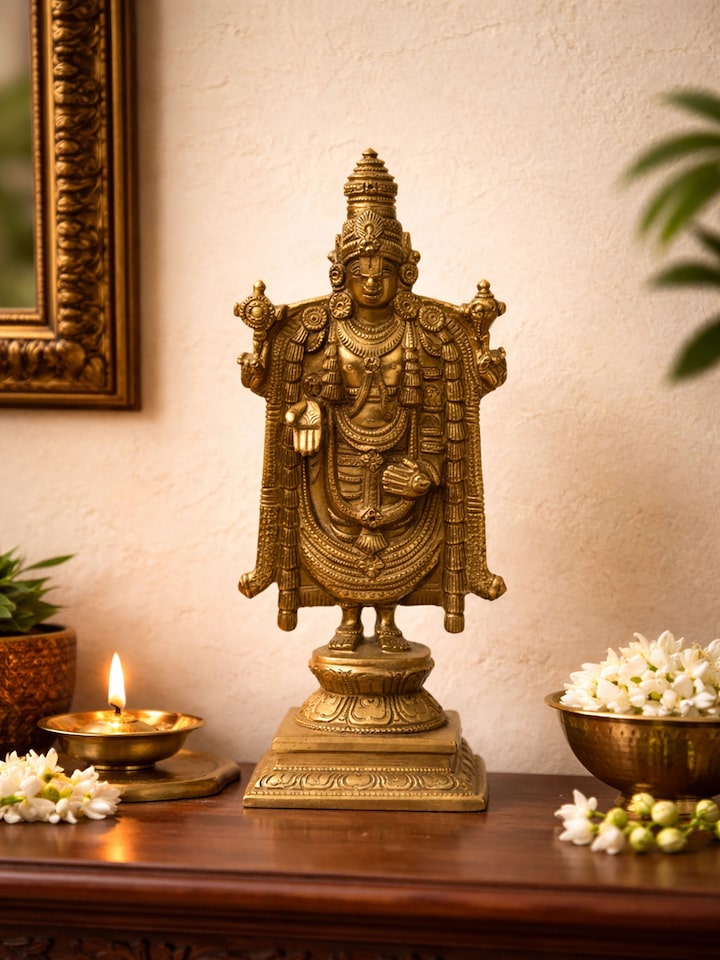 Side view of the Brass Balaji Standing Idol