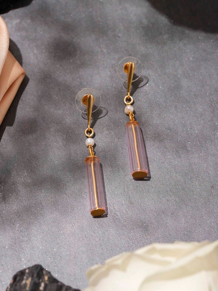 Silver Flame Glass Drop Earrings