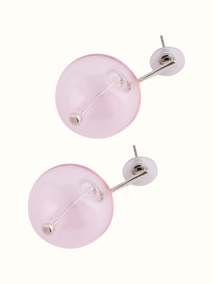 Silver Flame Glass Drop Earrings