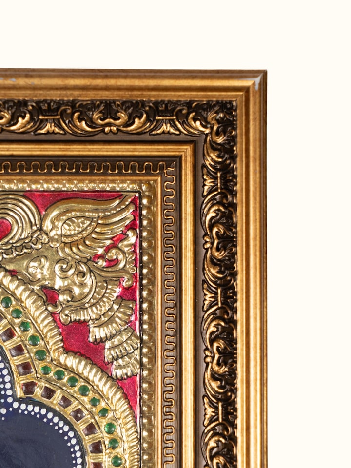 Detailed view of the Badmavathi Thanjavur Painting