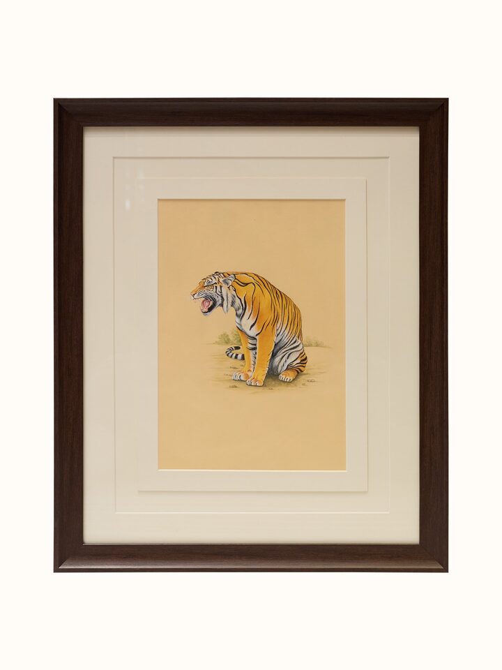 Front view of the Roaring Tiger Miniature Painting