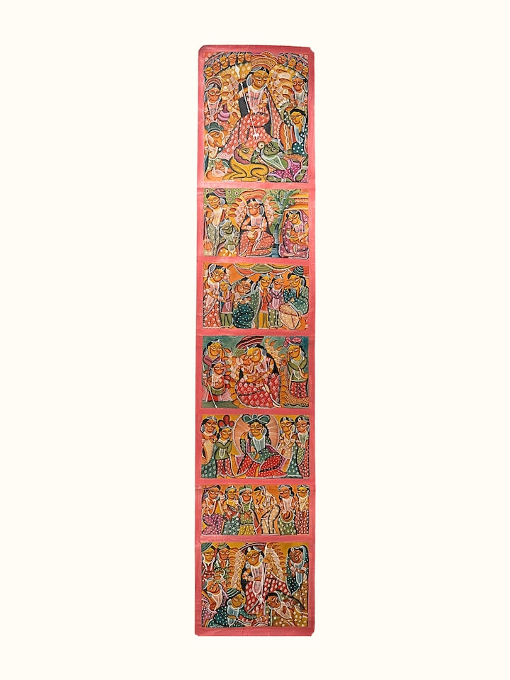 Front view of Durga Kalighat Painting