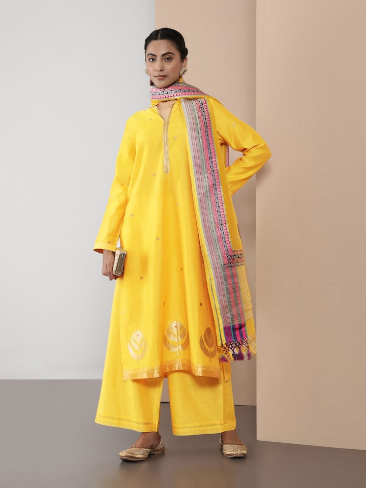 Lifestyle shot displaying traditional yet comfortable fit.