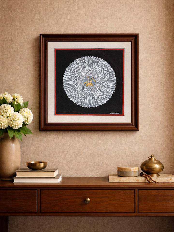 Side view of the Shrinathji Ora Illusion Pichwai Painting