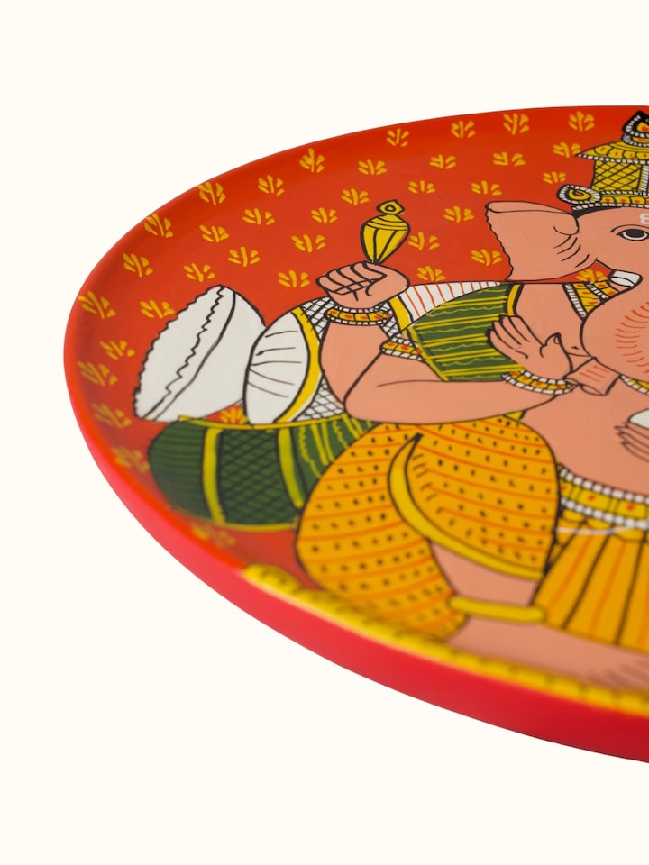 Back view of the Ganesha Cheriyal Display Plate