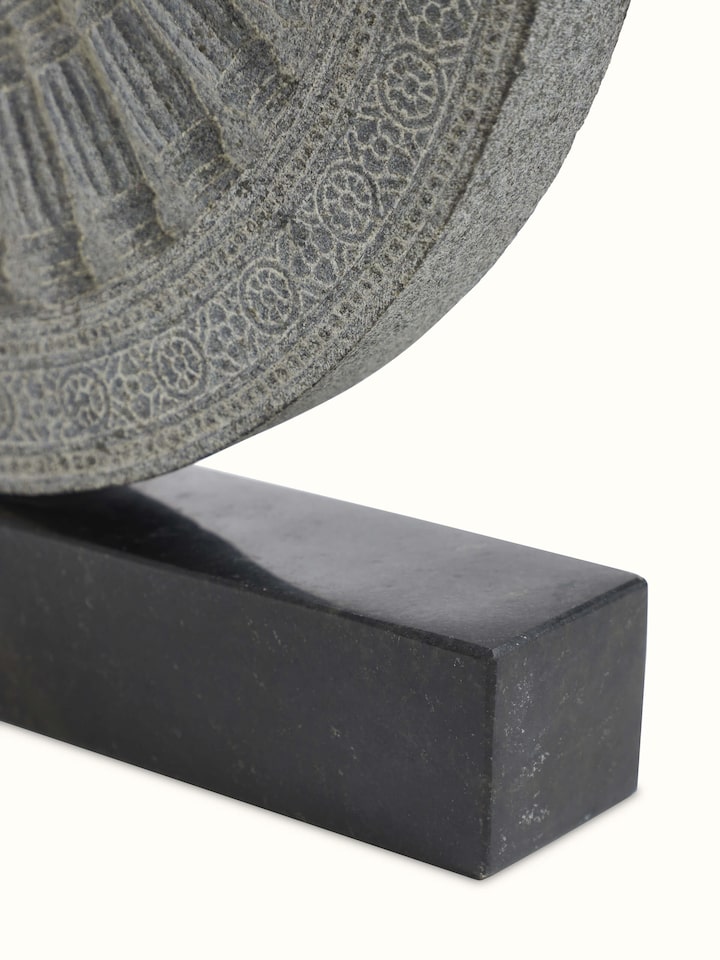 Detail view of the Stone Carved Rath Chakra Sculpture