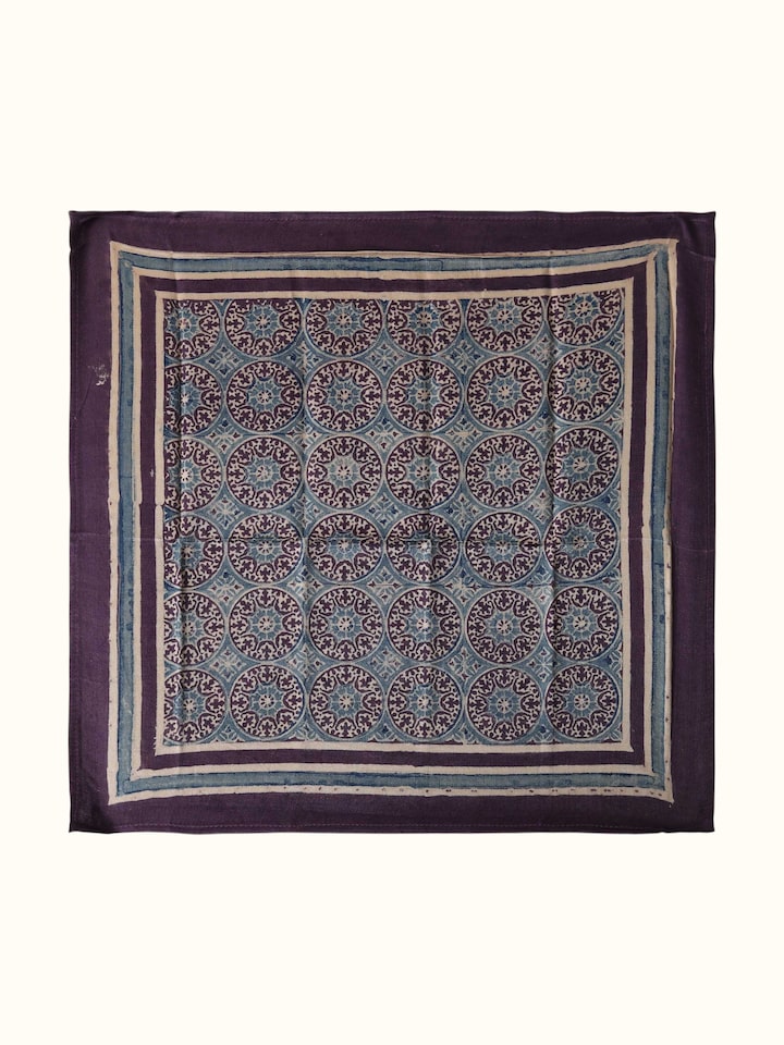 detail view of assorted silk ajrakh block printed pocket squares design