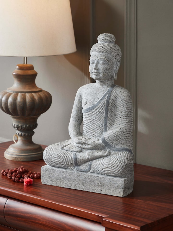 Lifestyle view of Buddha Stone Carving Idol